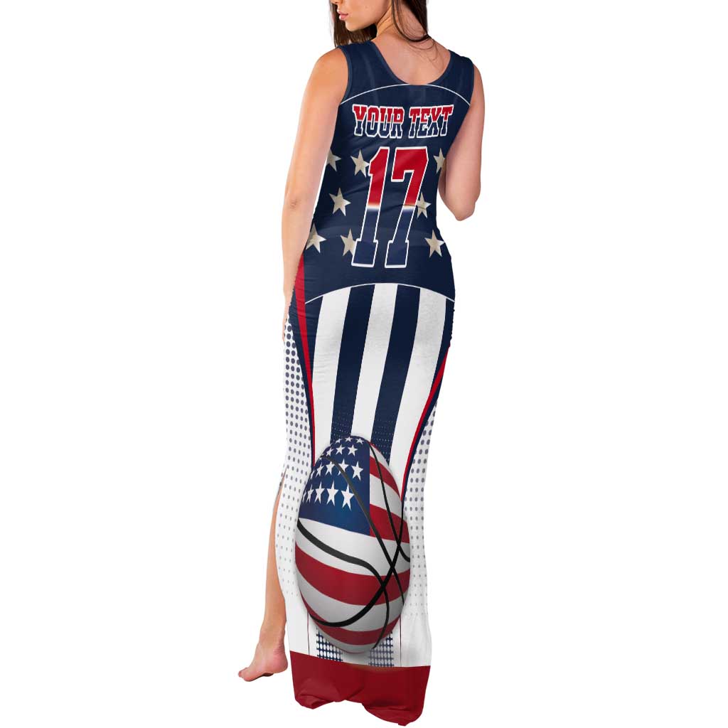 Custom United States Basketball Tank Maxi Dress USA Eagle Mascot Style