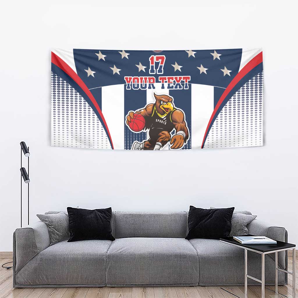 Custom United States Basketball Tapestry USA Eagle Mascot Style