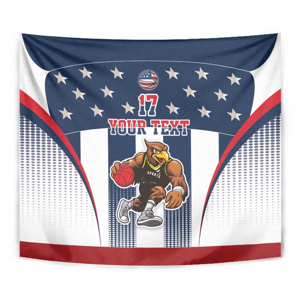 Custom United States Basketball Tapestry USA Eagle Mascot Style