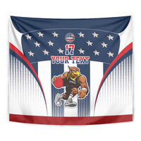Custom United States Basketball Tapestry USA Eagle Mascot Style