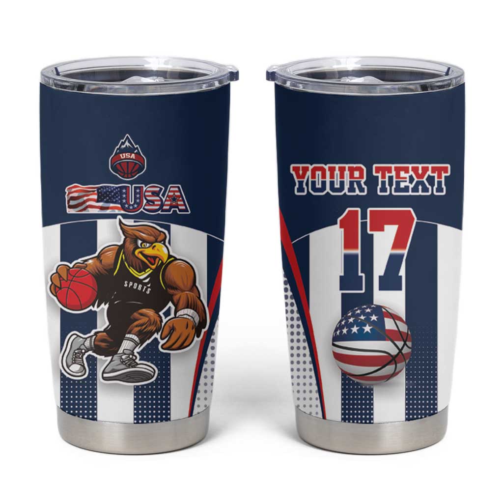Custom United States Basketball Tumbler Cup USA Eagle Mascot Style