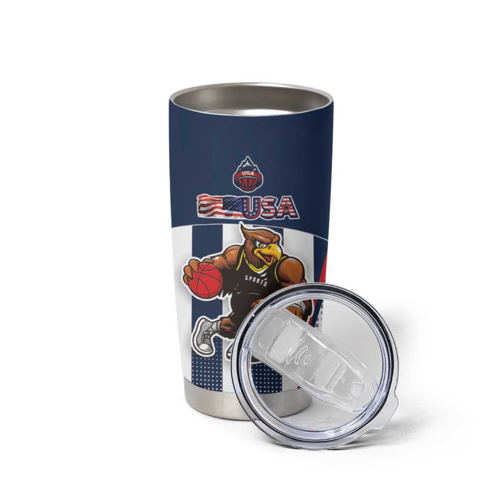 Custom United States Basketball Tumbler Cup USA Eagle Mascot Style
