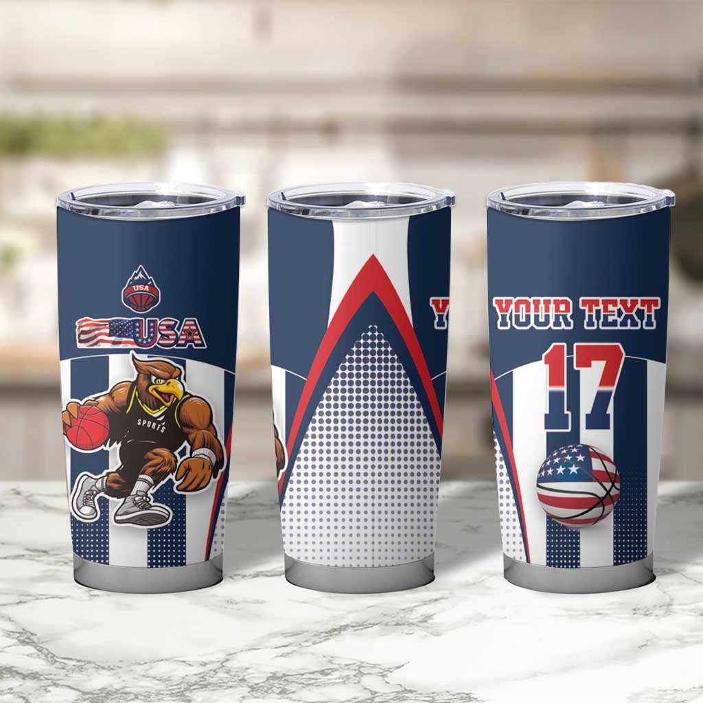 Custom United States Basketball Tumbler Cup USA Eagle Mascot Style