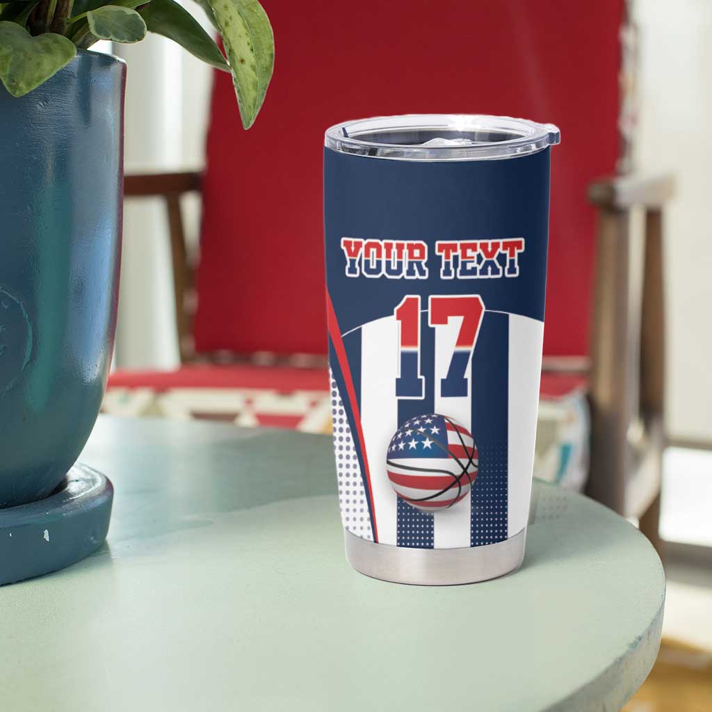Custom United States Basketball Tumbler Cup USA Eagle Mascot Style