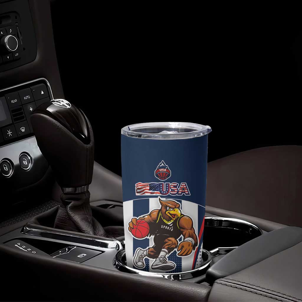 Custom United States Basketball Tumbler Cup USA Eagle Mascot Style