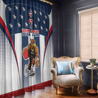 Custom United States Basketball Window Curtain USA Eagle Mascot Style