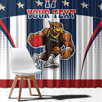Custom United States Basketball Window Curtain USA Eagle Mascot Style