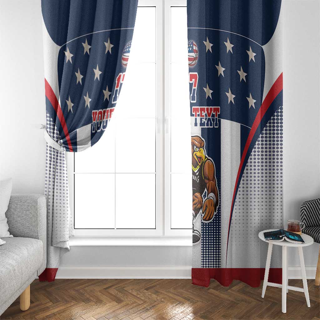 Custom United States Basketball Window Curtain USA Eagle Mascot Style