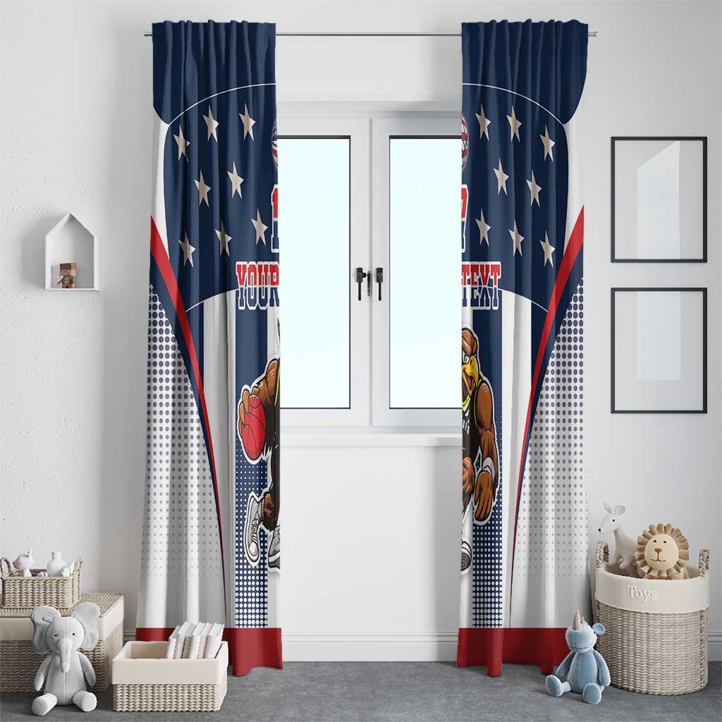 Custom United States Basketball Window Curtain USA Eagle Mascot Style