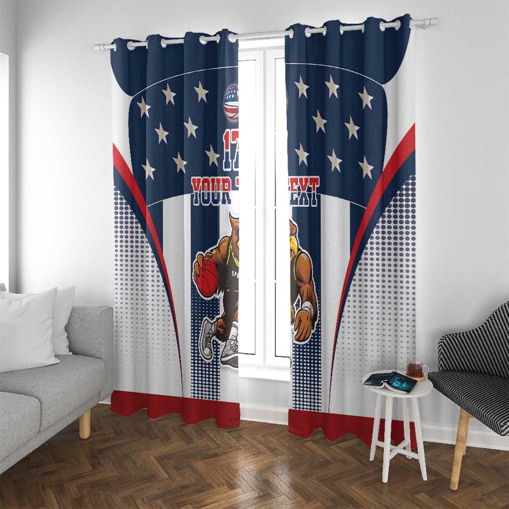 Custom United States Basketball Window Curtain USA Eagle Mascot Style