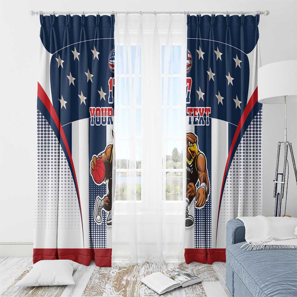 Custom United States Basketball Window Curtain USA Eagle Mascot Style