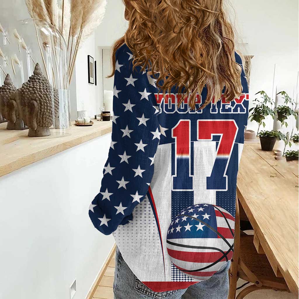 Custom United States Basketball Women Casual Shirt USA Eagle Mascot Style