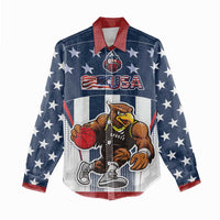 Custom United States Basketball Women Casual Shirt USA Eagle Mascot Style