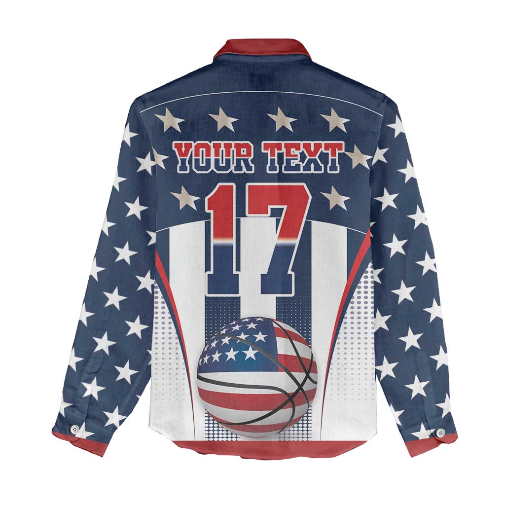 Custom United States Basketball Women Casual Shirt USA Eagle Mascot Style