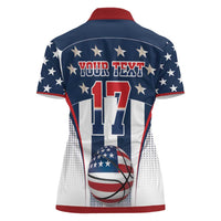 Custom United States Basketball Women Polo Shirt USA Eagle Mascot Style