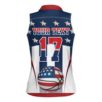 Custom United States Basketball Women Sleeveless Polo Shirt USA Eagle Mascot Style