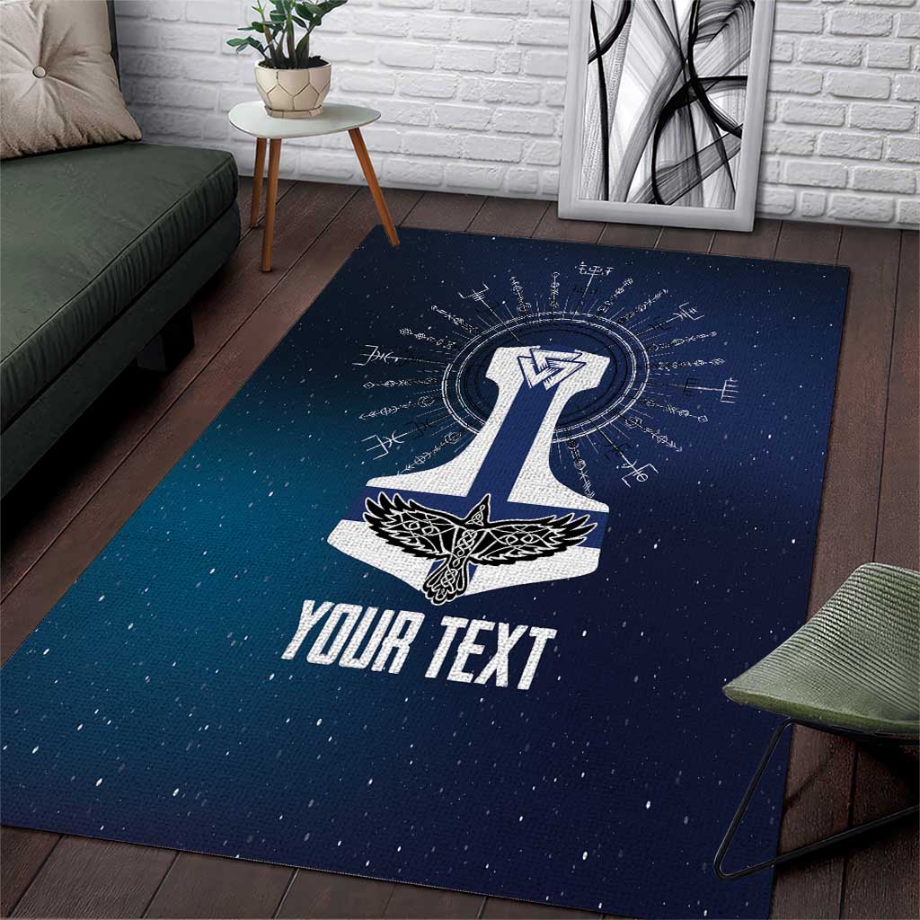 Personalized Finland Drakkar Vikings Area Rug Suomi Flag Viking Thor Runes