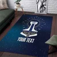 Personalized Finland Drakkar Vikings Area Rug Suomi Flag Viking Thor Runes