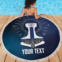 Personalized Finland Drakkar Vikings Beach Blanket Suomi Flag Viking Thor Runes