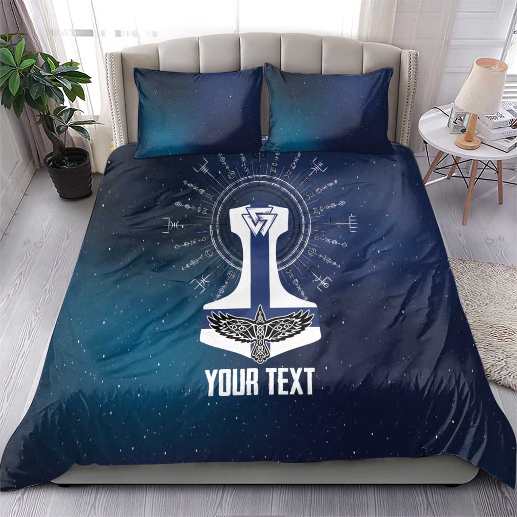 Personalized Finland Drakkar Vikings Bedding Set Suomi Flag Viking Thor Runes
