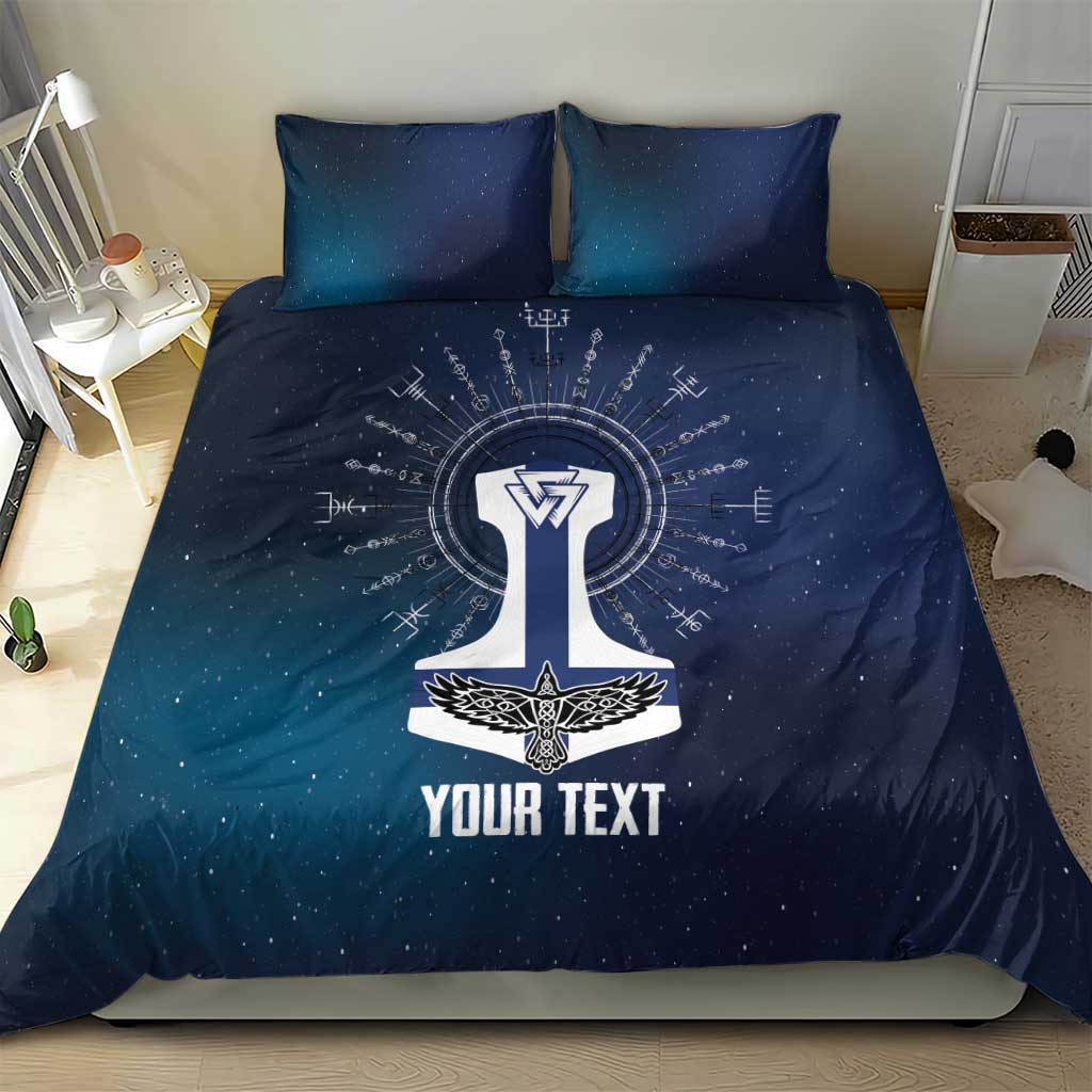 Personalized Finland Drakkar Vikings Bedding Set Suomi Flag Viking Thor Runes