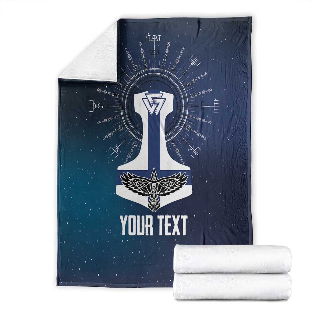 Personalized Finland Drakkar Vikings Blanket Suomi Flag Viking Thor Runes