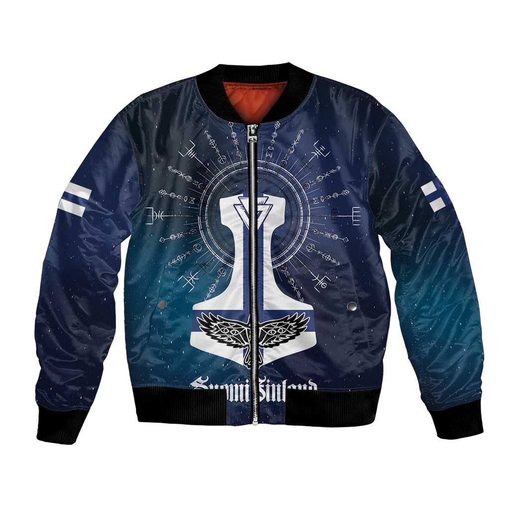 Personalized Finland Drakkar Vikings Bomber Jacket Suomi Flag Viking Thor Runes