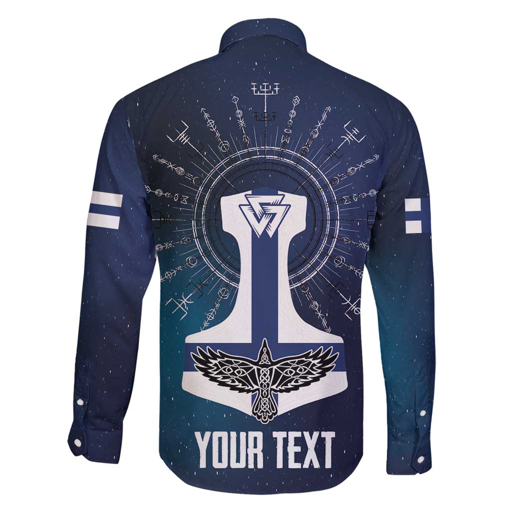Personalized Finland Drakkar Vikings Family Matching Long Sleeve Bodycon Dress and Hawaiian Shirt Suomi Flag Viking Thor Runes