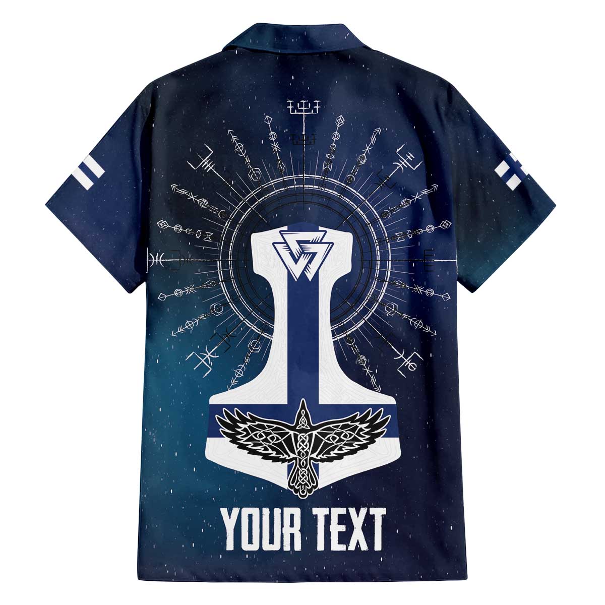 Personalized Finland Drakkar Vikings Family Matching Off The Shoulder Long Sleeve Dress and Hawaiian Shirt Suomi Flag Viking Thor Runes