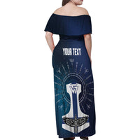 Personalized Finland Drakkar Vikings Family Matching Off Shoulder Maxi Dress and Hawaiian Shirt Suomi Flag Viking Thor Runes