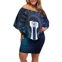 Personalized Finland Drakkar Vikings Family Matching Off Shoulder Short Dress and Hawaiian Shirt Suomi Flag Viking Thor Runes