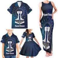 Personalized Finland Drakkar Vikings Family Matching Tank Maxi Dress and Hawaiian Shirt Suomi Flag Viking Thor Runes