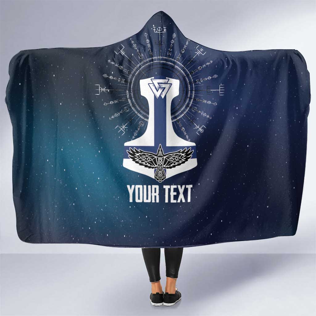 Personalized Finland Drakkar Vikings Hooded Blanket Suomi Flag Viking Thor Runes