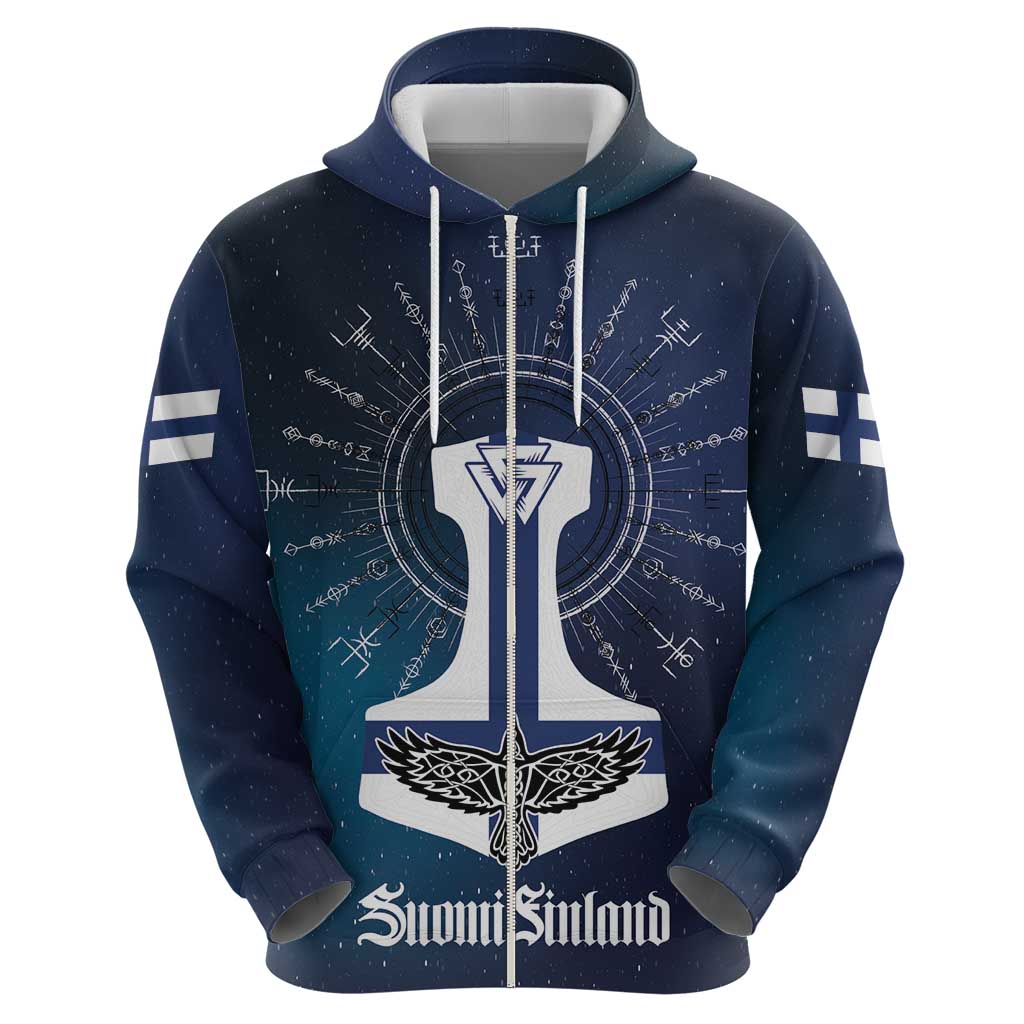 Personalized Finland Drakkar Vikings Hoodie Suomi Flag Viking Thor Runes