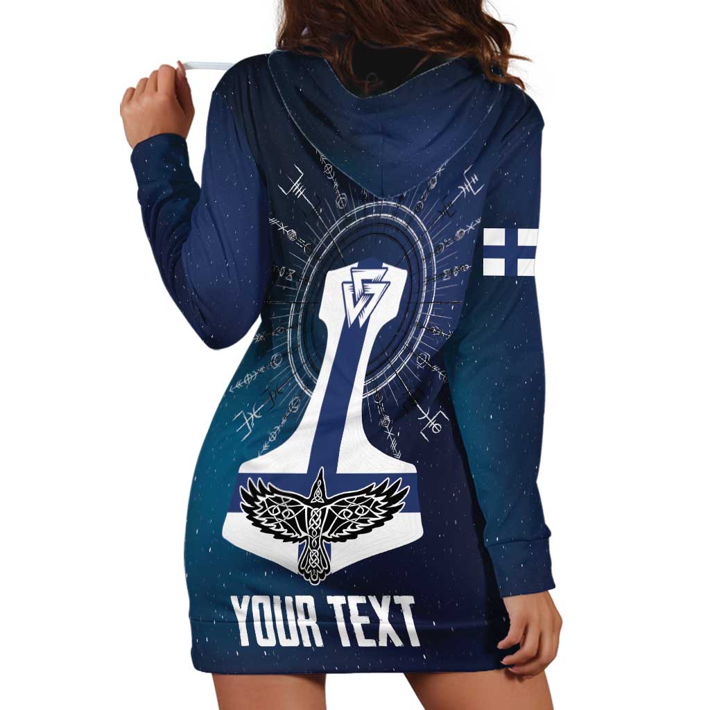 Personalized Finland Drakkar Vikings Hoodie Dress Suomi Flag Viking Thor Runes