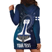 Personalized Finland Drakkar Vikings Hoodie Dress Suomi Flag Viking Thor Runes