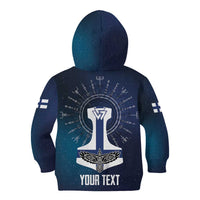 Personalized Finland Drakkar Vikings Kid Hoodie Suomi Flag Viking Thor Runes