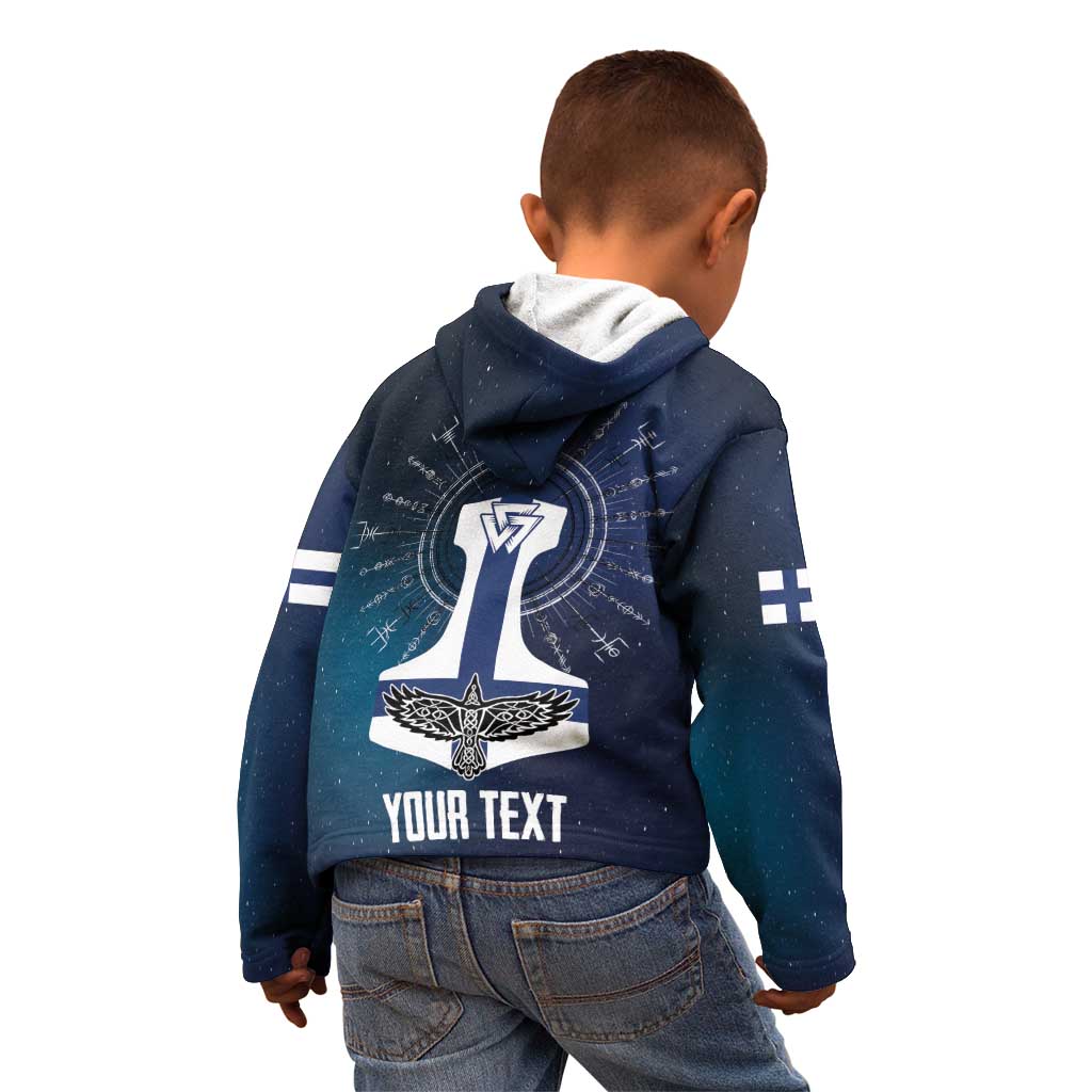 Personalized Finland Drakkar Vikings Kid Hoodie Suomi Flag Viking Thor Runes