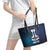 Personalized Finland Drakkar Vikings Leather Tote Bag Suomi Flag Viking Thor Runes