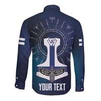 Personalized Finland Drakkar Vikings Long Sleeve Button Shirt Suomi Flag Viking Thor Runes