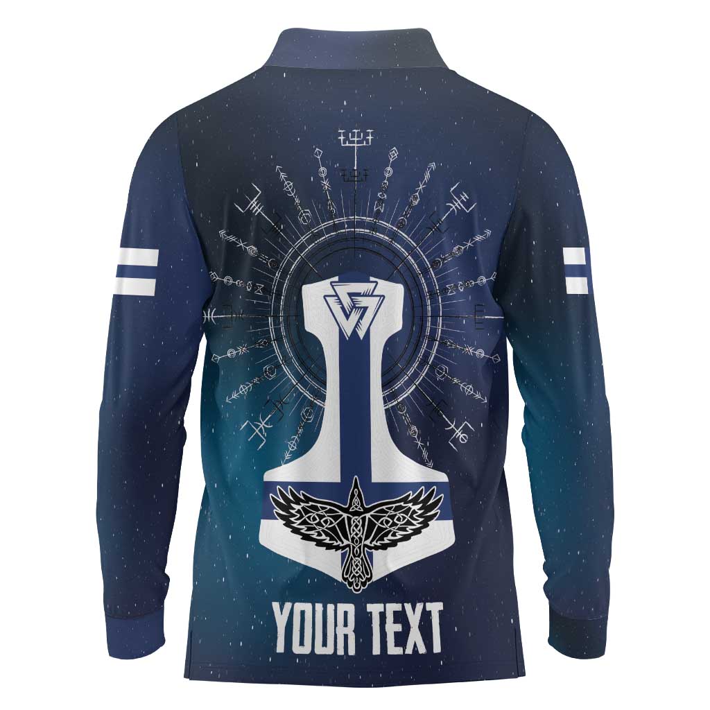 Personalized Finland Drakkar Vikings Long Sleeve Polo Shirt Suomi Flag Viking Thor Runes