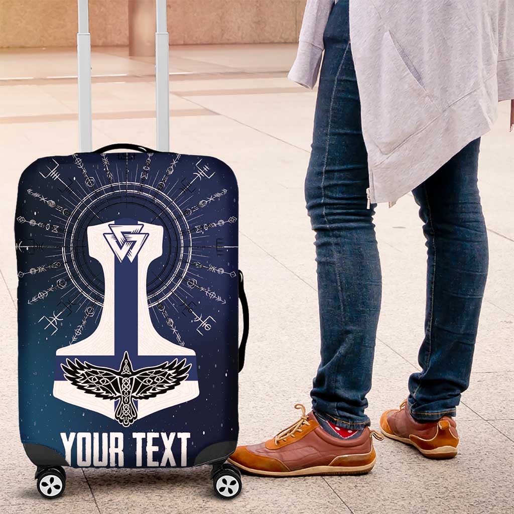 Personalized Finland Drakkar Vikings Luggage Cover Suomi Flag Viking Thor Runes