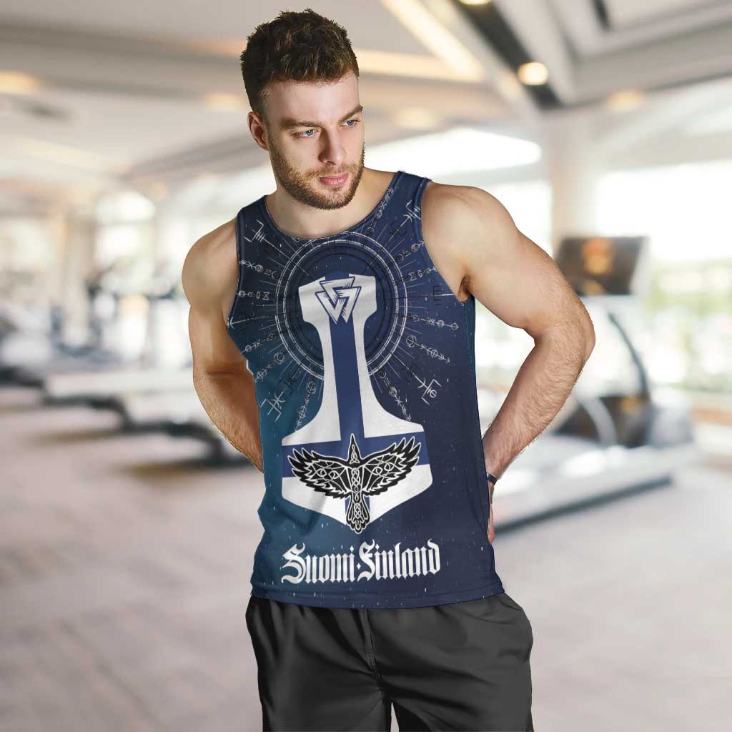 Personalized Finland Drakkar Vikings Men Tank Top Suomi Flag Viking Thor Runes
