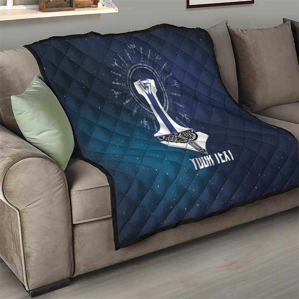 Personalized Finland Drakkar Vikings Quilt Suomi Flag Viking Thor Runes