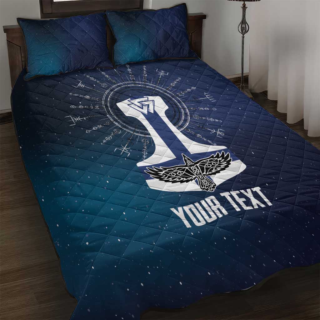 Personalized Finland Drakkar Vikings Quilt Bed Set Suomi Flag Viking Thor Runes