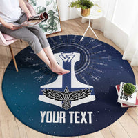 Personalized Finland Drakkar Vikings Round Carpet Suomi Flag Viking Thor Runes