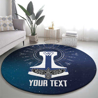Personalized Finland Drakkar Vikings Round Carpet Suomi Flag Viking Thor Runes
