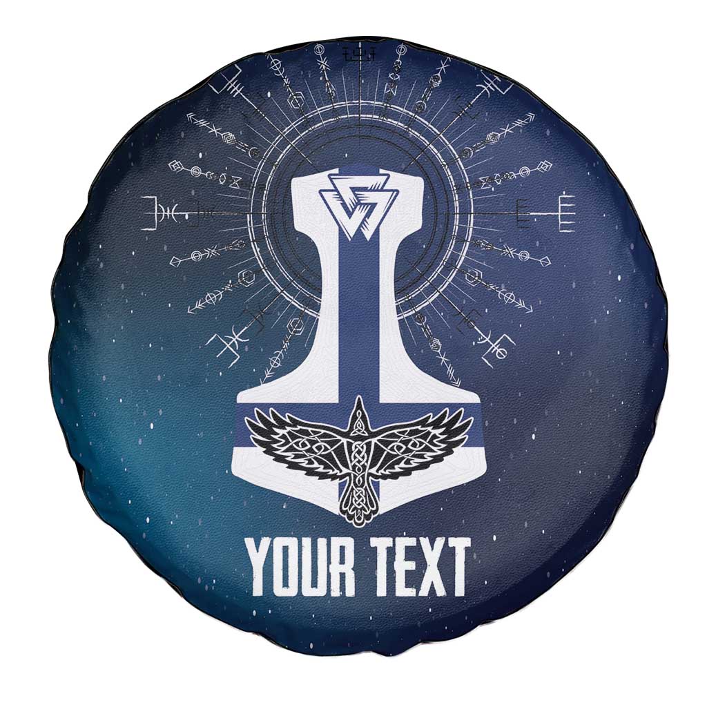 Personalized Finland Drakkar Vikings Spare Tire Cover Suomi Flag Viking Thor Runes