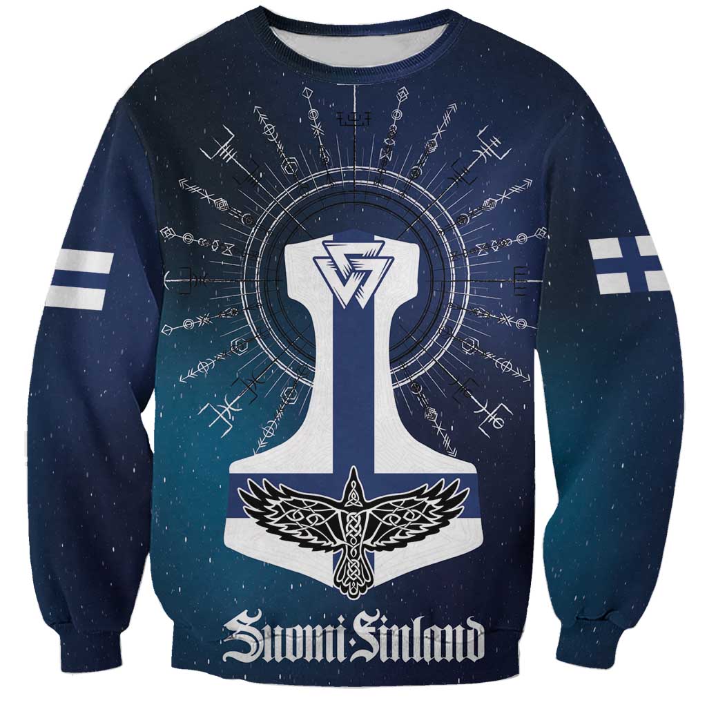 Personalized Finland Drakkar Vikings Sweatshirt Suomi Flag Viking Thor Runes
