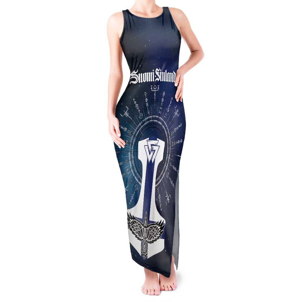 Personalized Finland Drakkar Vikings Tank Maxi Dress Suomi Flag Viking Thor Runes
